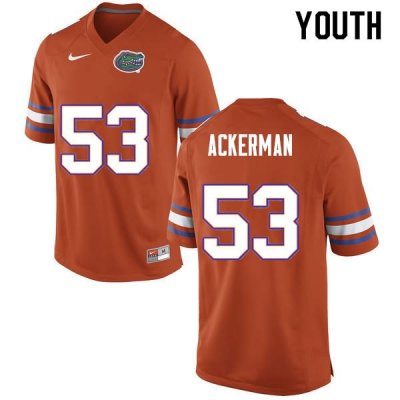 Youth Florida Gators #53 Brendan Ackerman NCAA Nike Orange Authentic Stitched College Football Jersey IRA6862KG